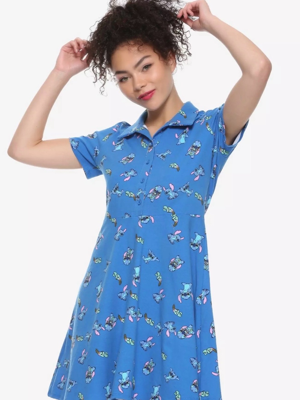 Lilo & Stitch Blue Collared Mini Dress